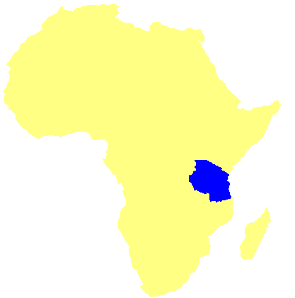 der afrikanische Kontinent mit Tansania